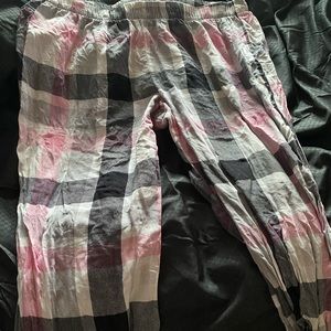 Pink plaid pj pants